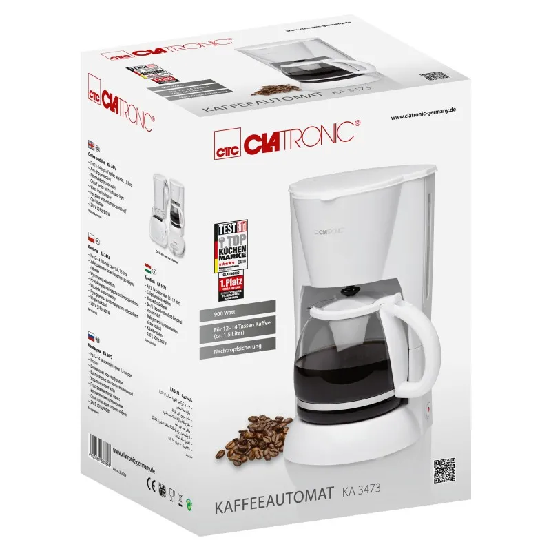 Кавоварка капельна Clatronic KA 3473 White : сучасна капельна кавоварка для справжніх гурманів